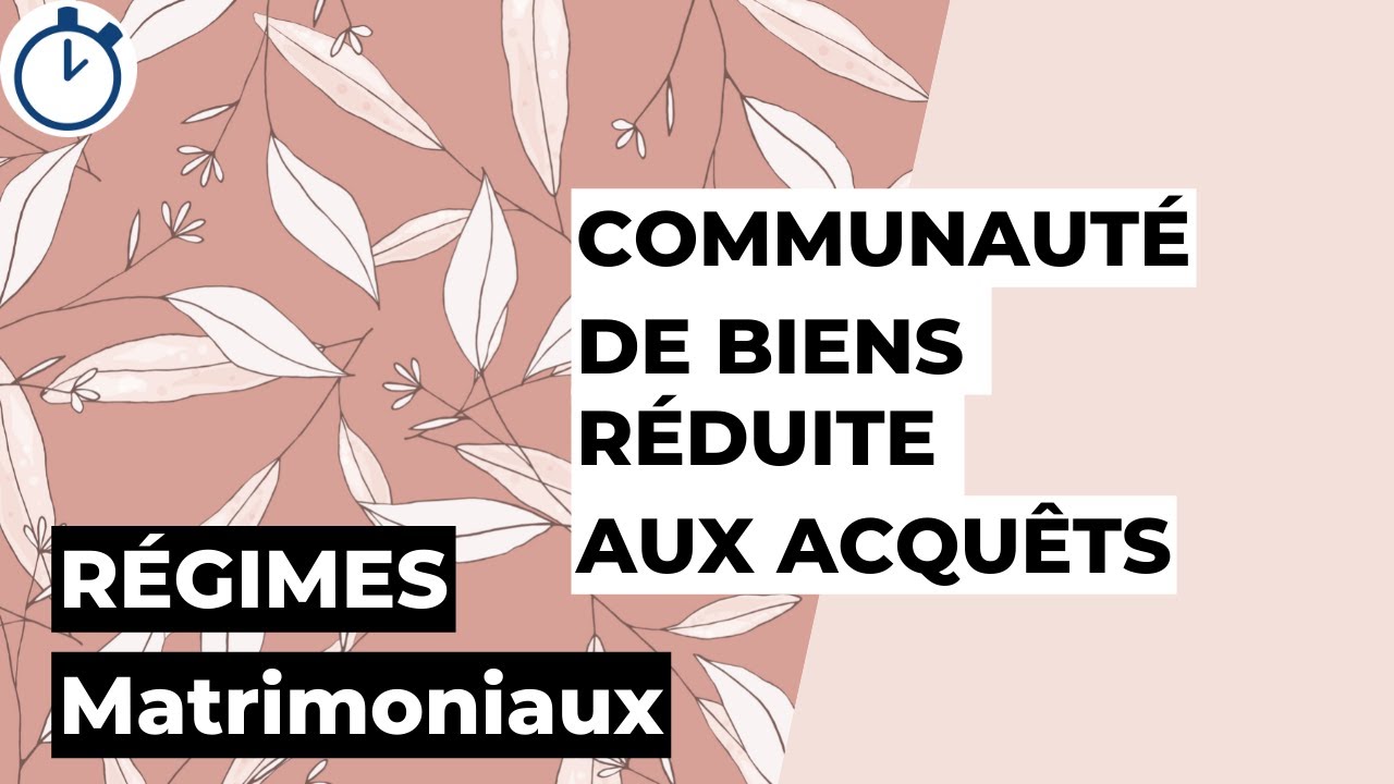 Le Régime de la Communauté de Biens Réduite aux Acquêts : Régimes matrimoniaux