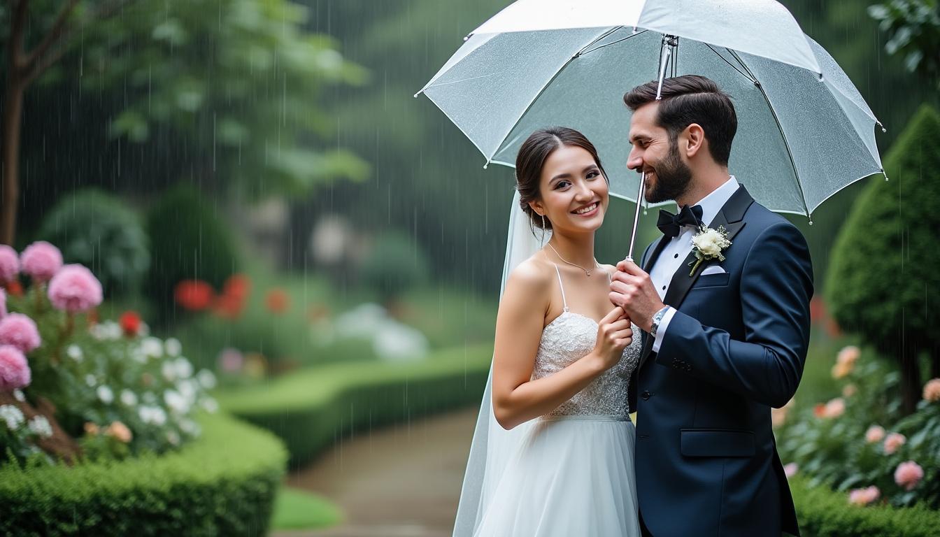 découvrez nos conseils pratiques pour gérer la pluie le jour de votre mariage sans stress et profiter pleinement de cette journée unique, quelles que soient les conditions météorologiques.