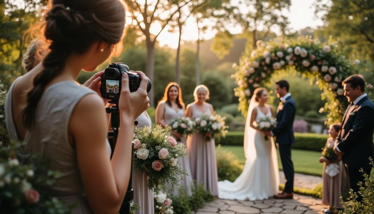un photographe local capture avec passion les précieux souvenirs de mariage, offrant aux couples et à leurs familles des images authentiques et intemporelles.
